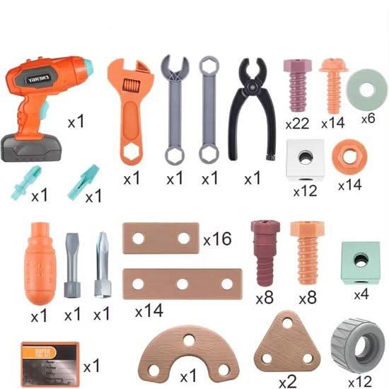 CraftSmith 100-delt værktøjssæt til kreative børn fra 3 år og op | Temsk