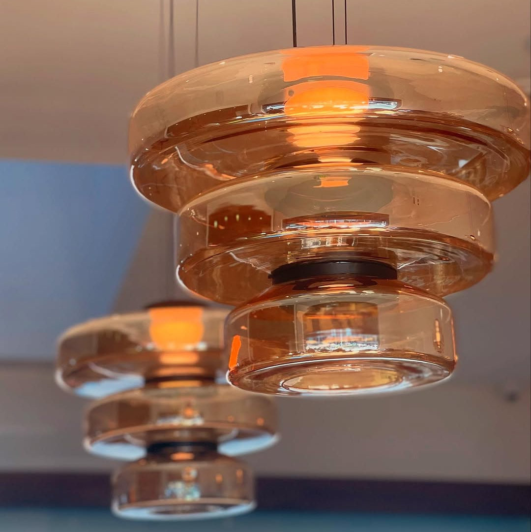 Tiered Glass Pendant Light With Integrated LED Bauhaus Style | Temsk