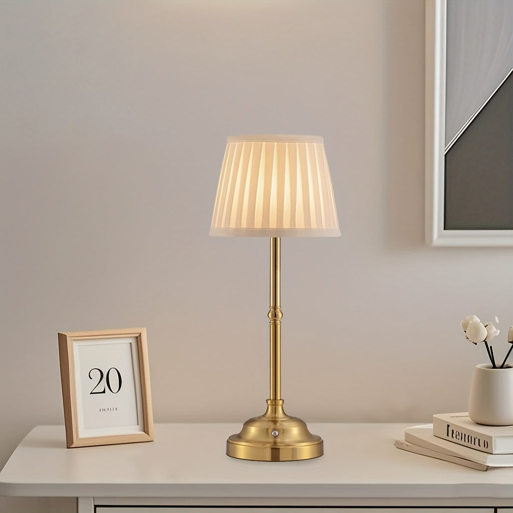 Kabellose Messing LED Tischlampe mit Touch-Dimmung und wiederaufladbarem Akku | Temsk