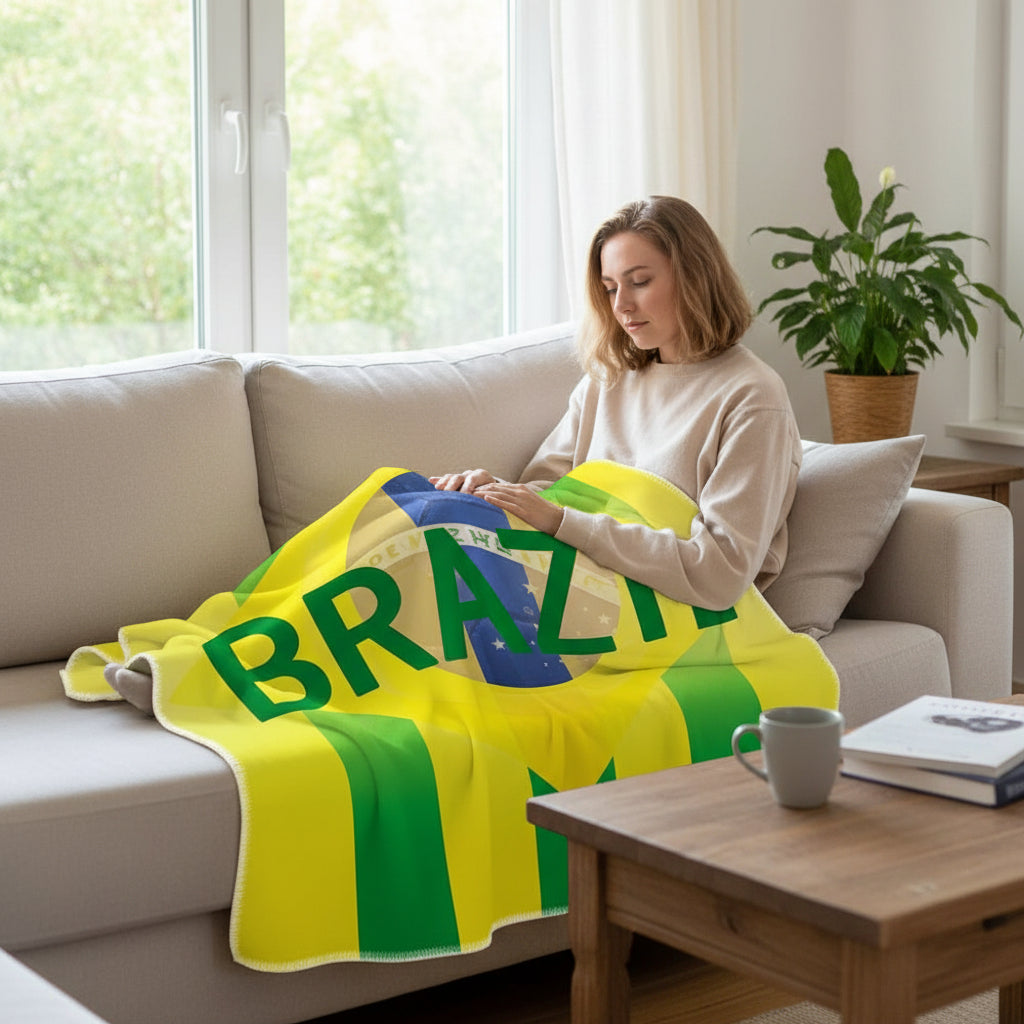 Brasilien-Flagge Reisehandtuch, quadratische Decke für Spiele und Strand | Temsk