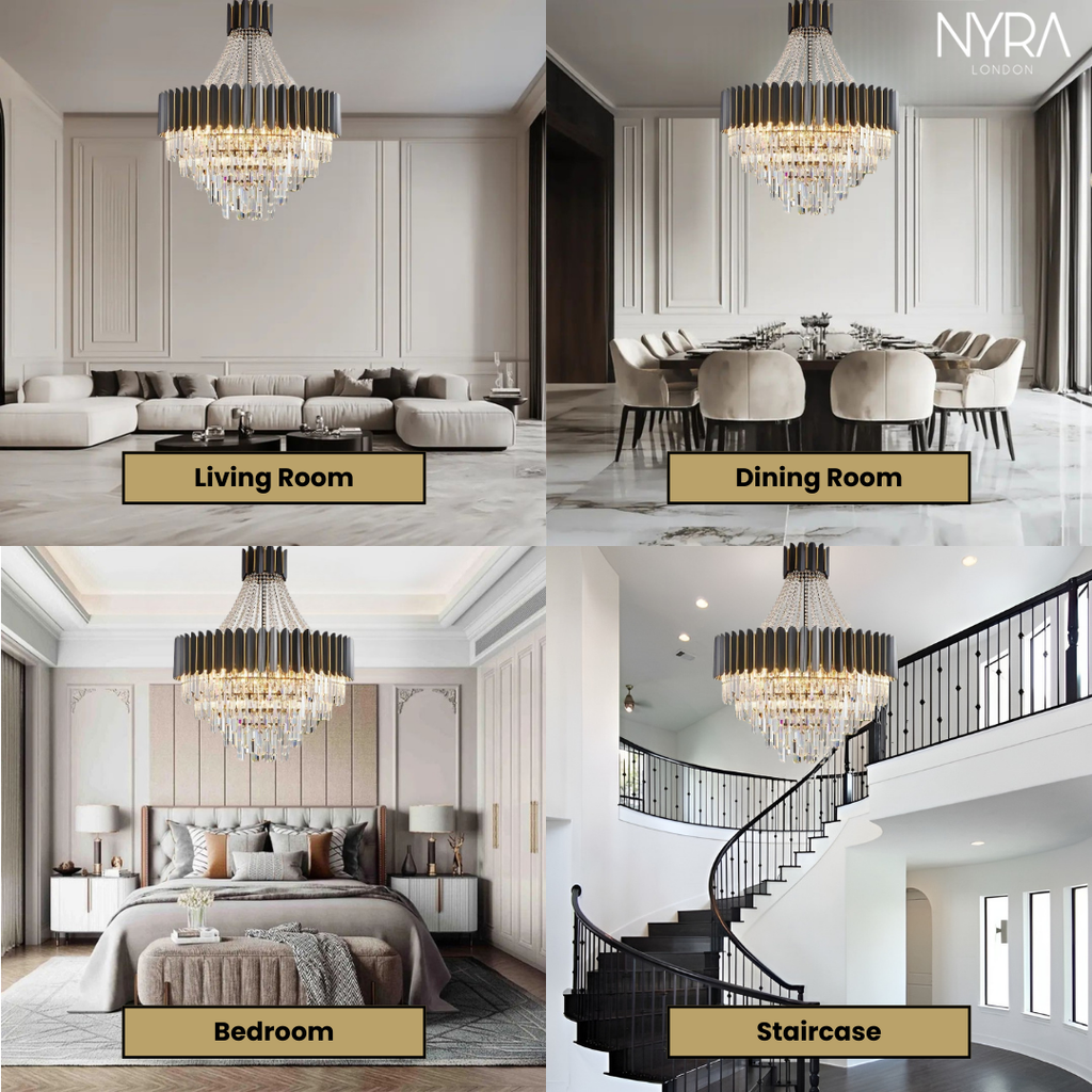 Selara Crystal Chandelier With K9 Crystal Modern LED Pendant Light | Temsk