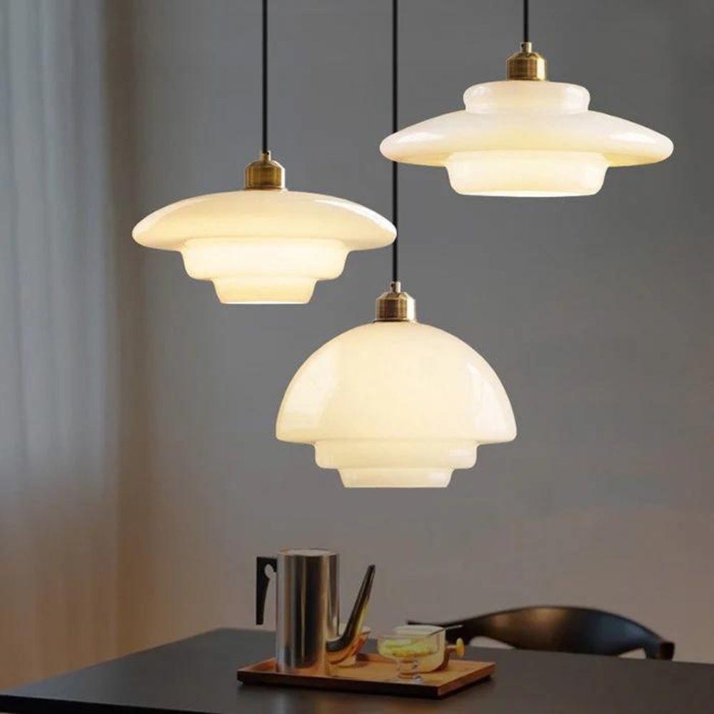 Gold Finish Art Deco Ceiling Lamp With Brass And Glass Vintage Design | Temsk