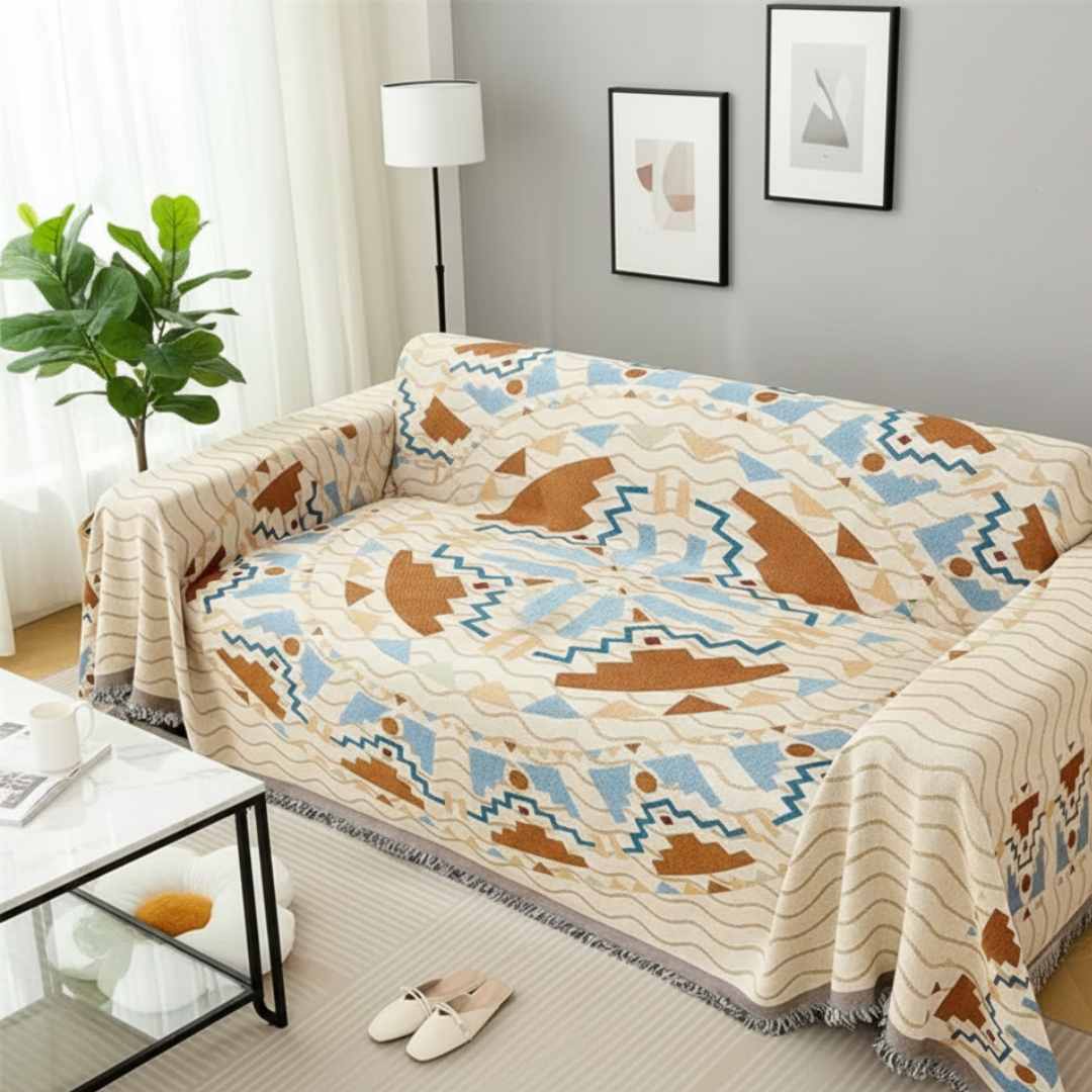 Boho Woven Couch Cover For Sofas And Living Room Decor | Temsk