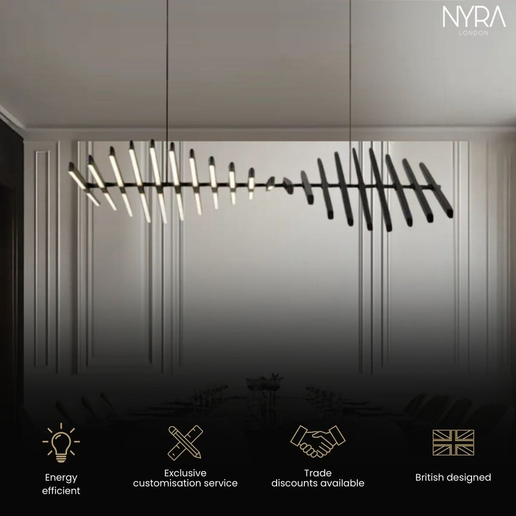 LatticeChord Chandelier Aluminum Modern Pendant With Remote And 40 E26/E27 Sockets | Temsk