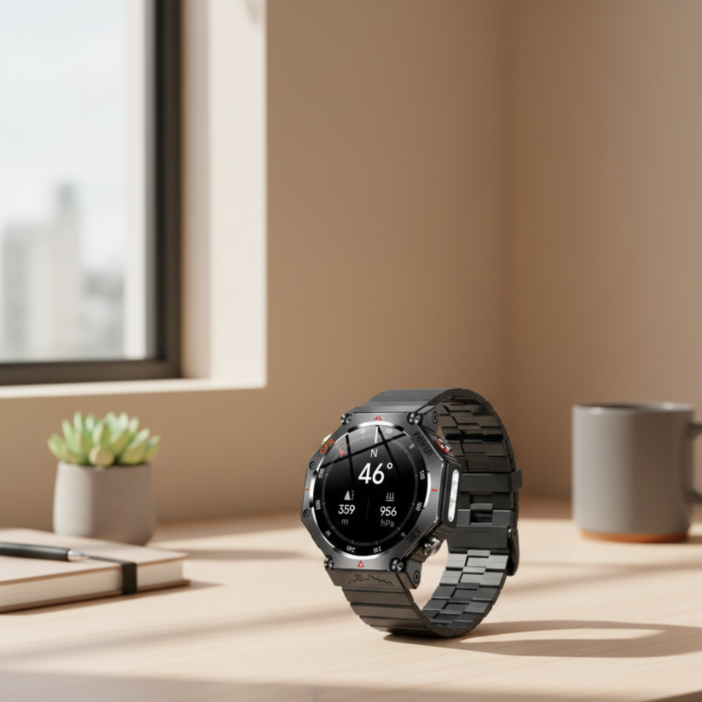 AMOLED GPS Smartwatch Waterproof Outdoor Watch With Compass And Altimeter | Temsk