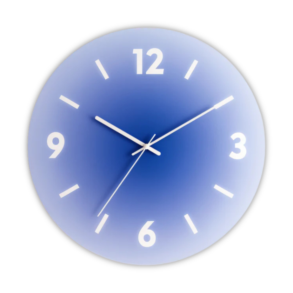 Sunset Glas Wanduhr mit Farbverlauf-Finish | Temsk