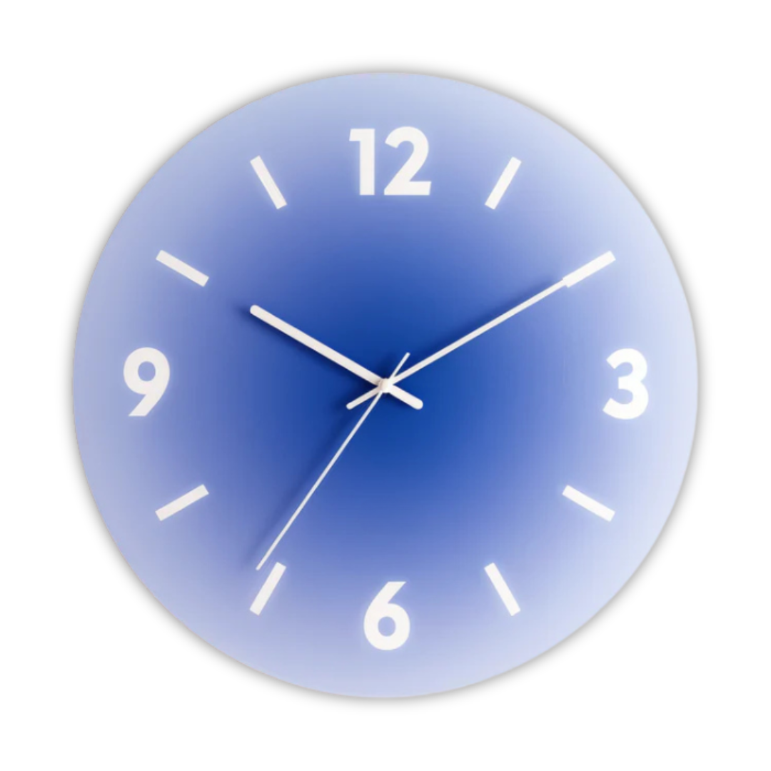 Sunset Glas Wanduhr mit Farbverlauf-Finish | Temsk