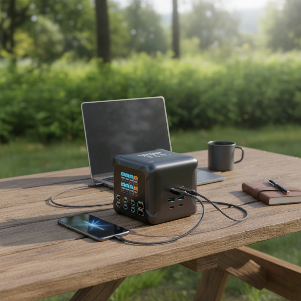GaN rychlonabíjecí hub pro nabíječky USB-C pro více zařízení | Temsk