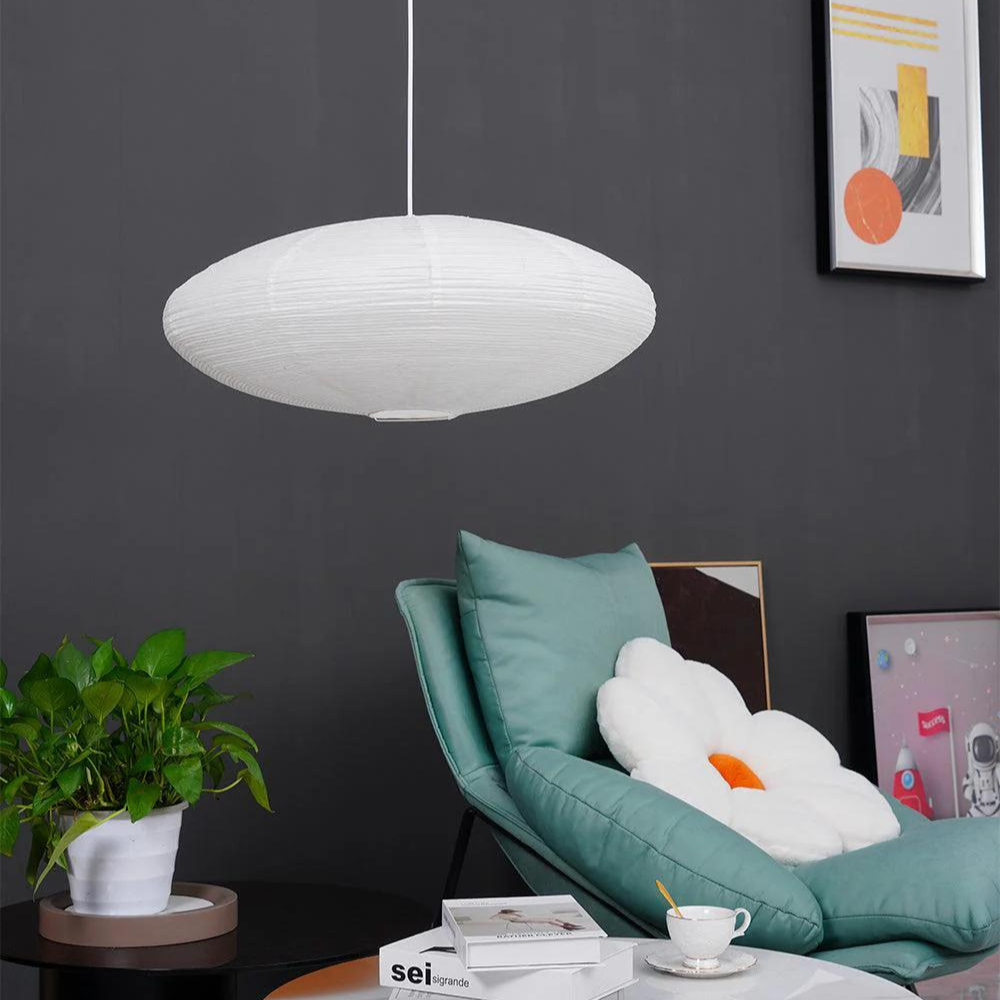 Mulberry papir Japandi loftslampe med geometrisk hvid LED 50/60 cm | Temsk
