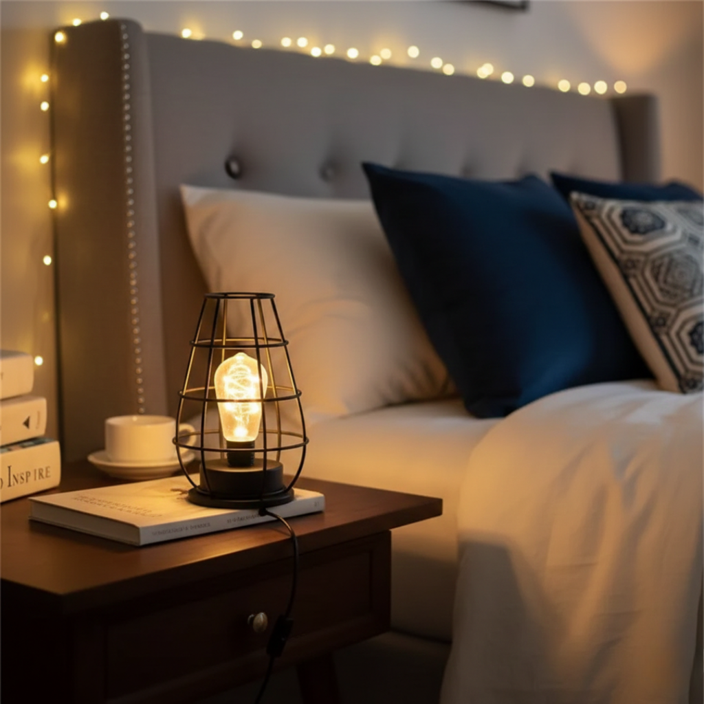 Industrial Cage Table Lamp For Indoor Living Rooms | Temsk
