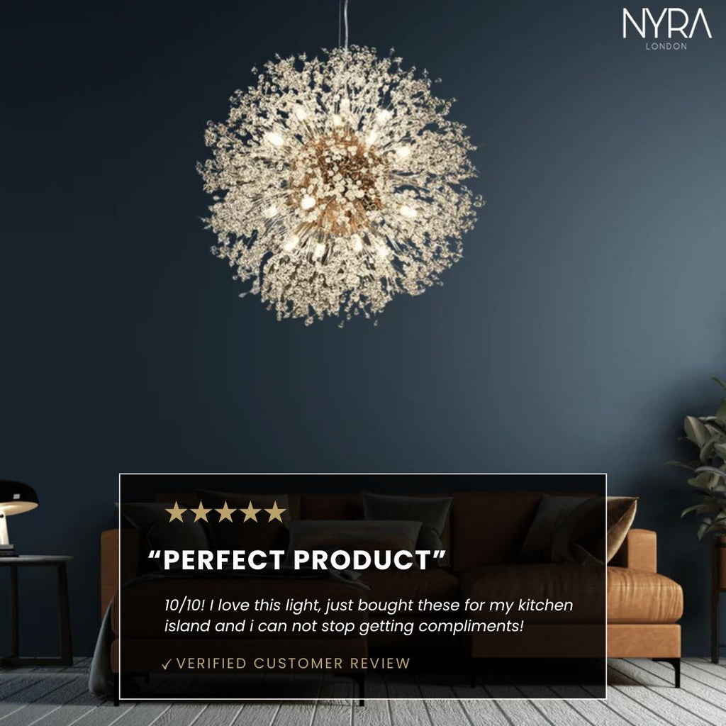 Dandelion Inspired Modern Pendant Light In Iron And Acrylic | Temsk