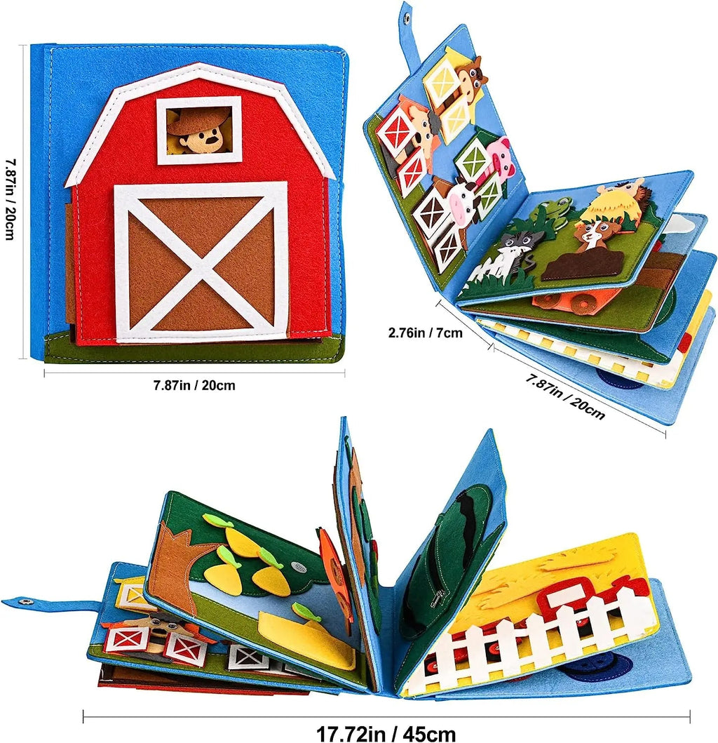 LumaNest Farm Life Felt Quiet Book For Babies With Fruit And Animals | Temsk
