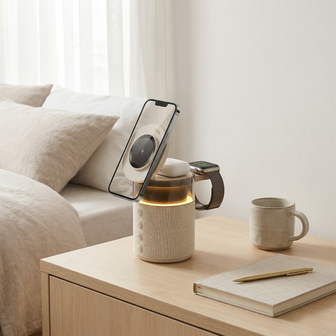 Magnetická bezdrátová nabíjecí stanice pro iPhone, iWatch a AirPods | Temsk