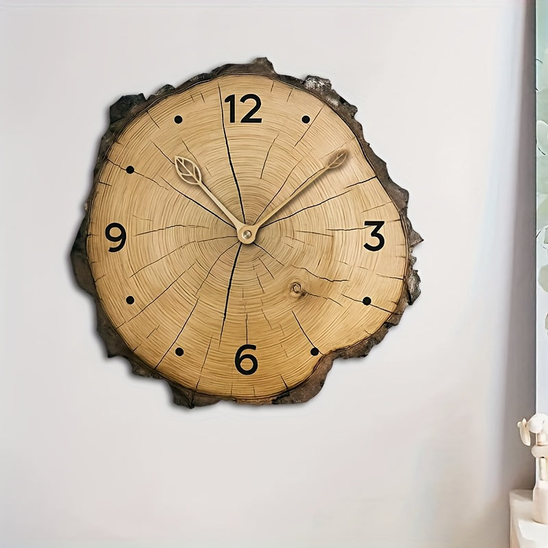 Holzscheiben-Uhr mit natürlichem Baumstamm-Look für rustikale Wohnkultur | Temsk