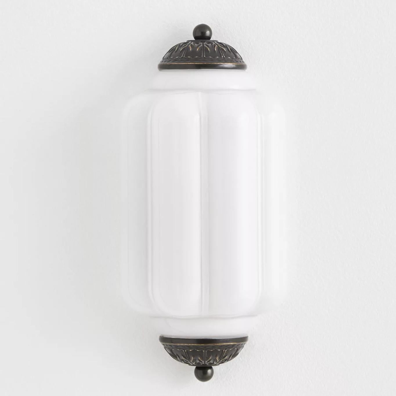 Vintage Antique Milk Glass Flush Wall Light Fixture | Temsk