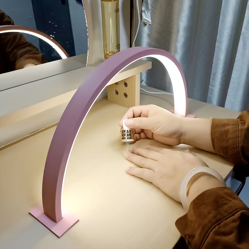 Crescent Moon LED Desk Lamp With USB Power And Metal Body Adjustable Brightness | Temsk