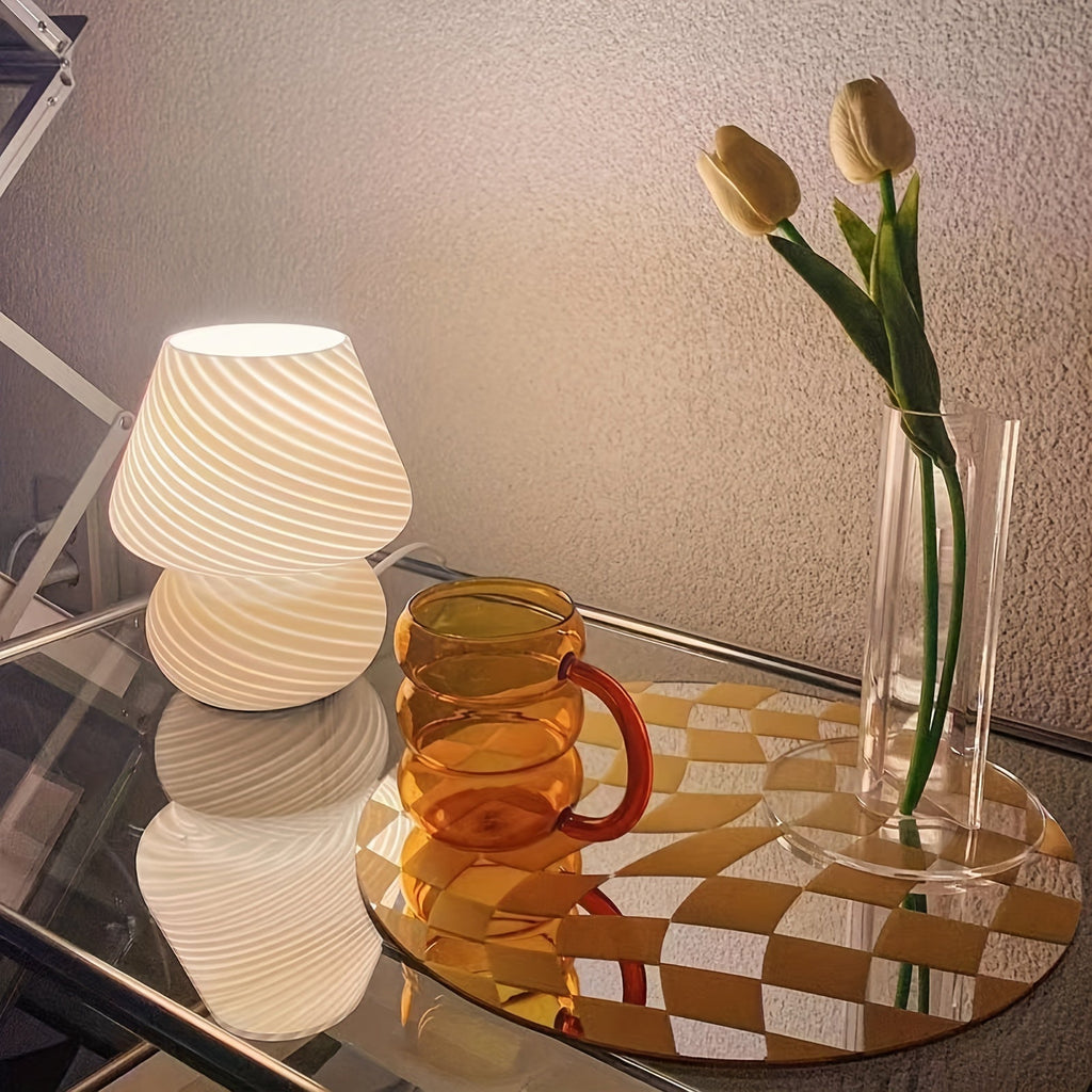 USB Dæmpbar Murano-Stil Glas Svampeinspireret Bordlampe | Temsk