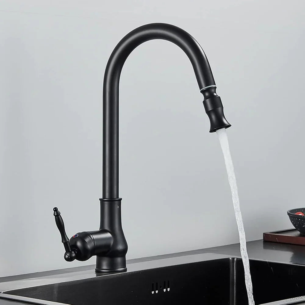 Vintage Brass Kitchen Faucet With Swivel Spout For Sinks | Temsk
