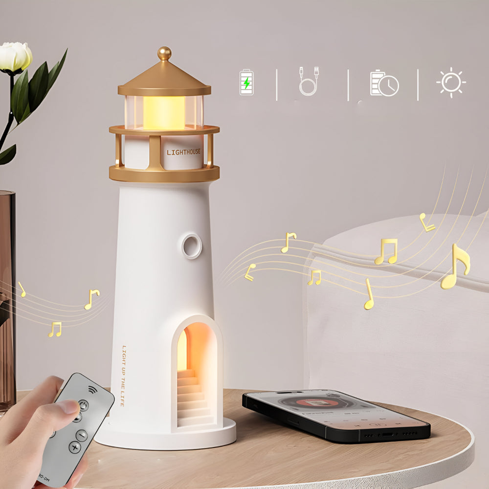 LED Lighthouse Night Light With Projection For Bedroom Decor | Temsk