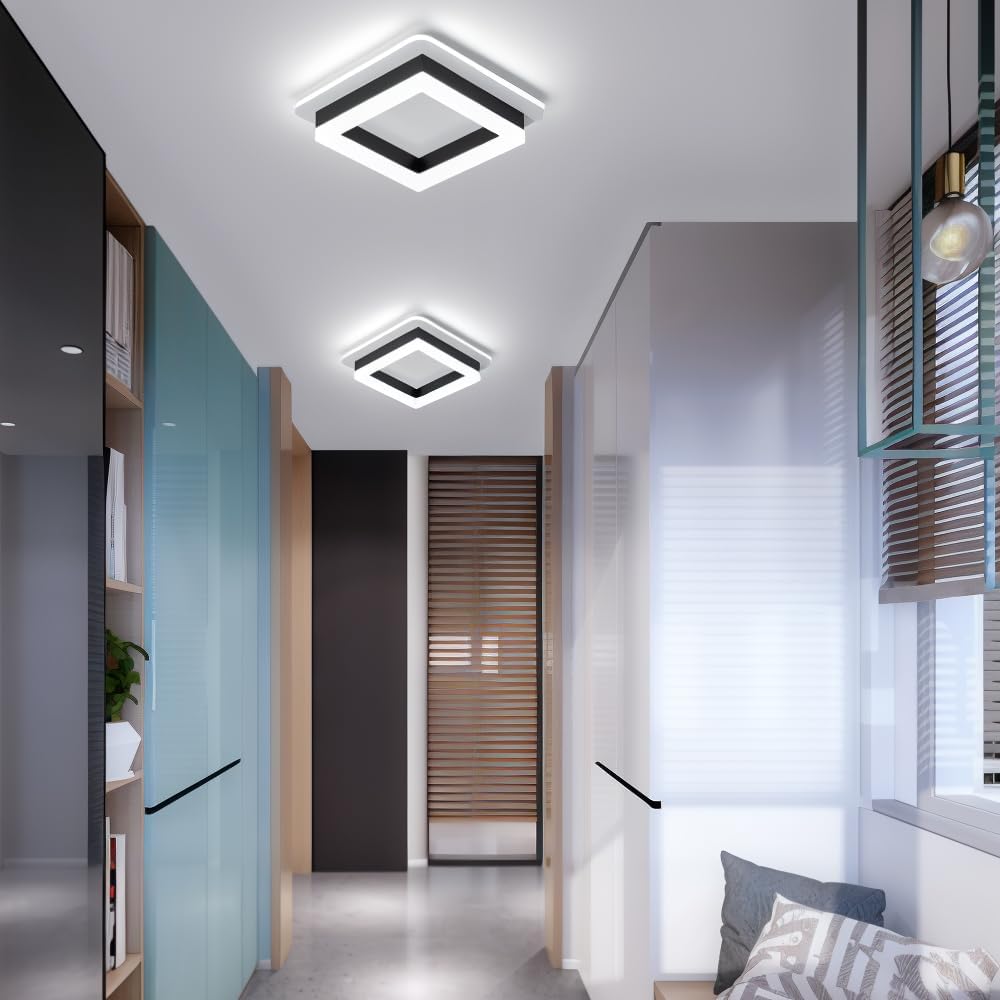 Quadratische LED-Deckenleuchte im Einbau-Stil für Flure und Wohnräume | Temsk