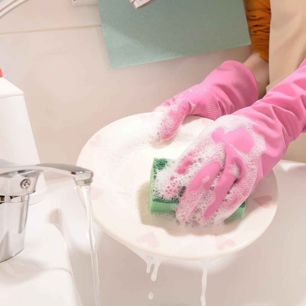 Natural Rubber Gloves For Kitchen Cleaning And Gardening Non-Slip Protection | Temsk