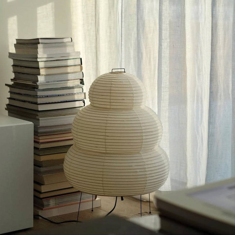 Rice Paper Floor Lamp With Layered Paper Shade | Temsk