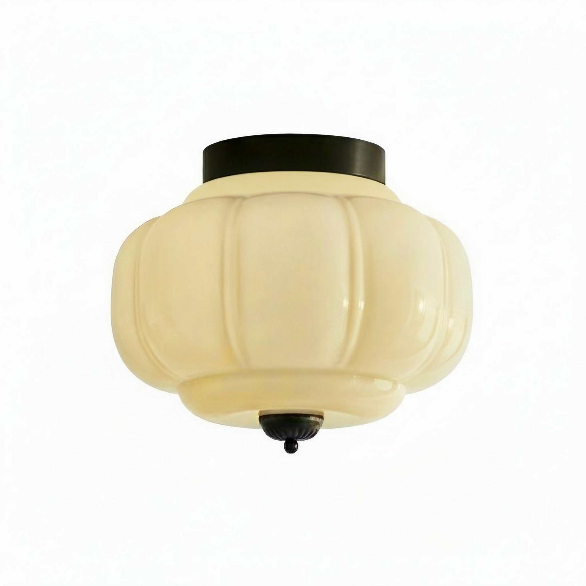 Milk Glass Ceiling Light With Glass Shade, Modern Flush Mount, Scandinavian Style | Temsk