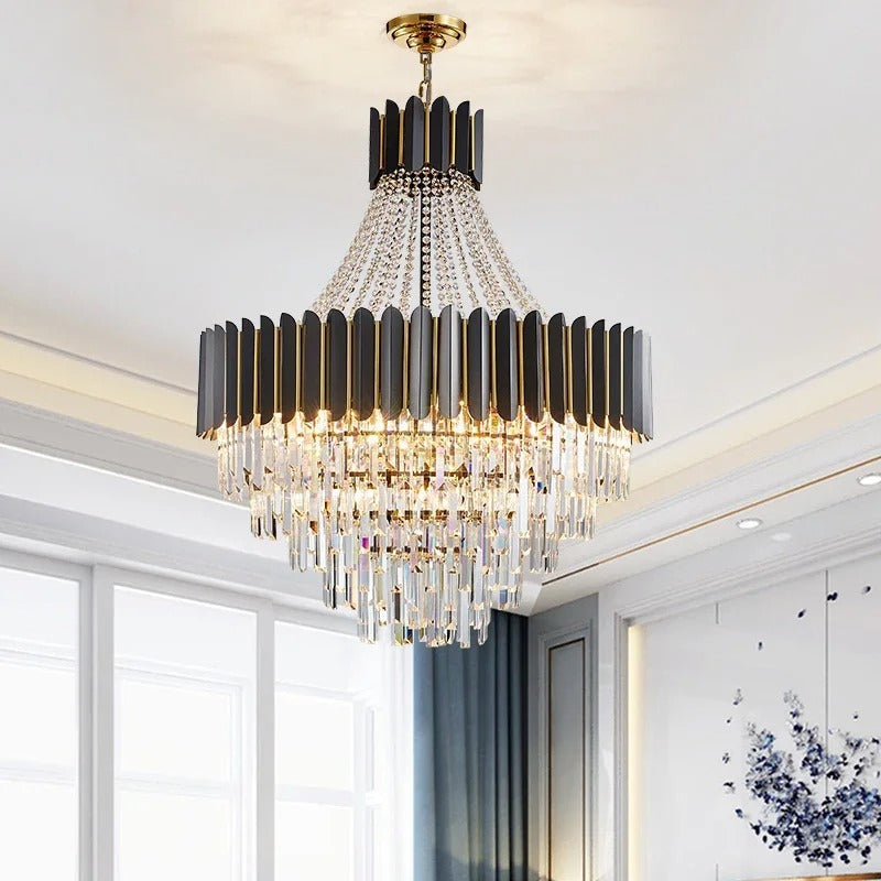 Selara Crystal Chandelier With K9 Crystal Modern LED Pendant Light | Temsk