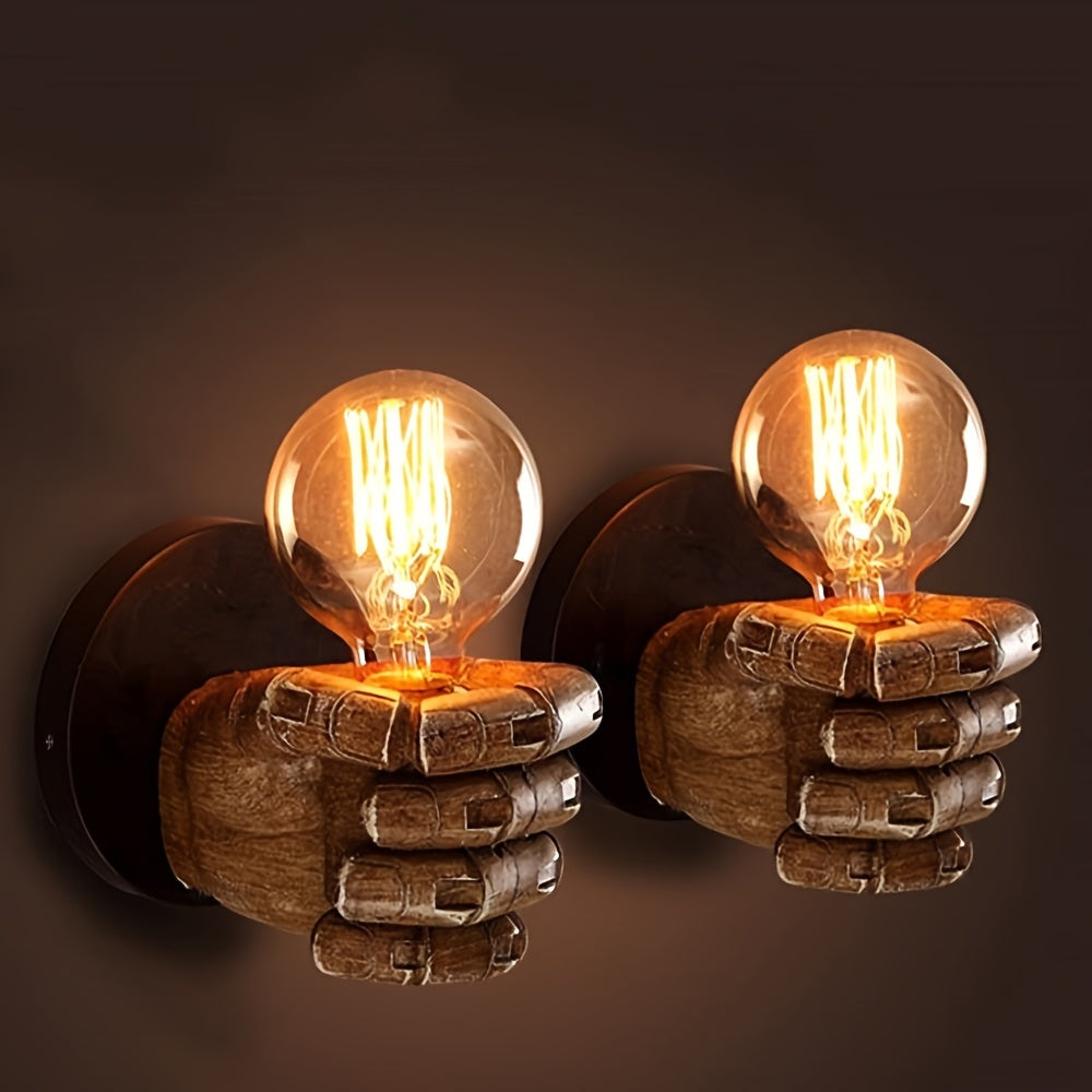 Resin Hand Shape Wall Light With E26 Base Industrial Style Fixture | Temsk