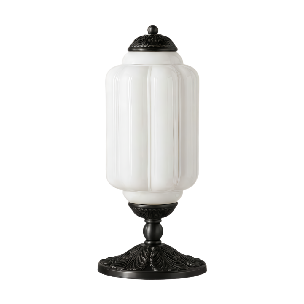 Vintage French Retro Cream Glass Textured Table Lamp Accent | Temsk