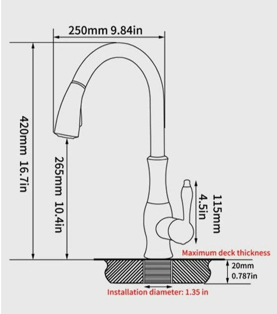 NovaFlow Modern Kitchen Faucet With Pull-Out Spray | Temsk