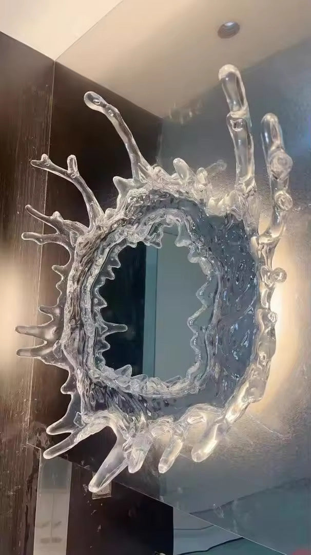 Water Splash LED Mirror with Warm Glow and Waterproof Resin | Temsk