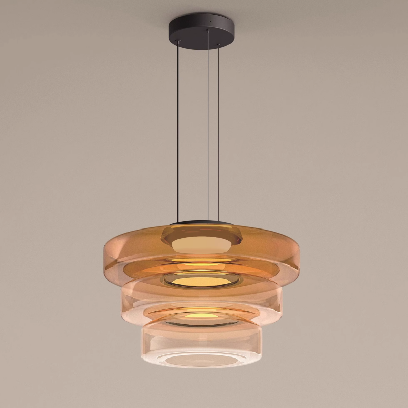 Bauhaus Style Moon Motif Glass Pendant Ceiling Light | Temsk