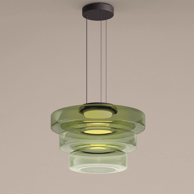 Bauhaus Glas-Pendelleuchte mit geschichtetem LED-Leuchten | Temsk