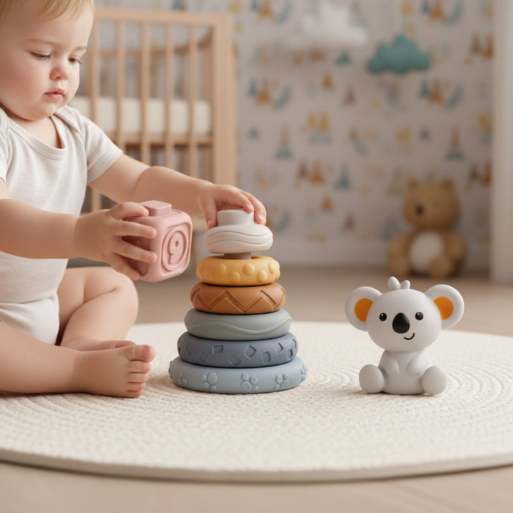 Soft Sensory Stacking Blocks With Teething Cubes For Babies | Temsk