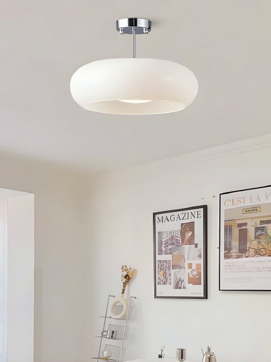 Bauhaus Glass Disk Ceiling Light In Brass Or Chrome Finish, Orange-Yellow Or White Glass | Temsk