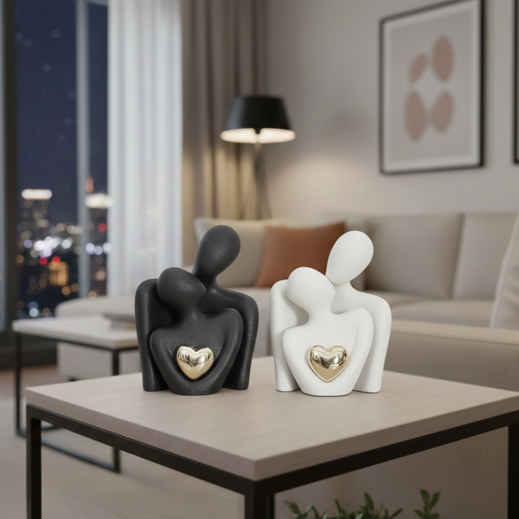 Abstract Couple Sculpture Figurine In Modern Minimalist Style | Temsk
