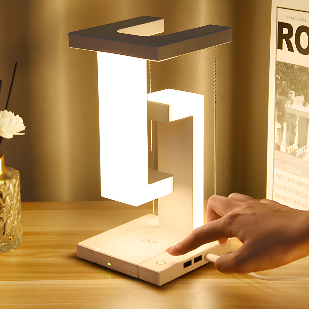 LumaNova Floating LED Table Lamp With Wireless Charging | Temsk