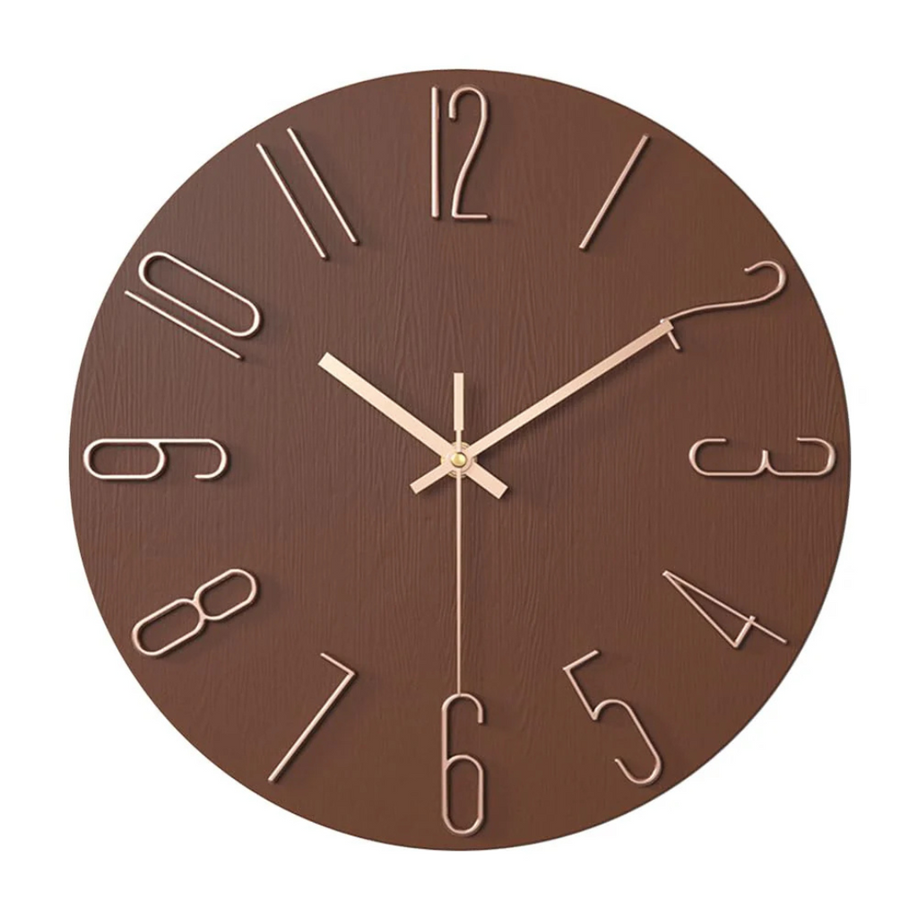 Edle minimalistische Wanduhr mit modernen goldenen Akzenten | Temsk