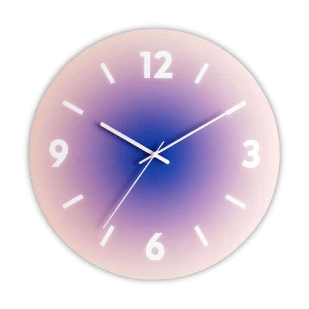 Sunset Glas Wanduhr mit Farbverlauf-Finish | Temsk