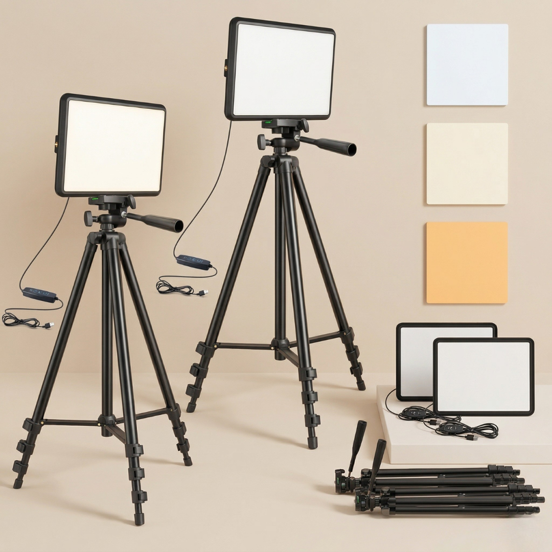 LED Video Light Kit For Photography And Streaming Setup | Temsk