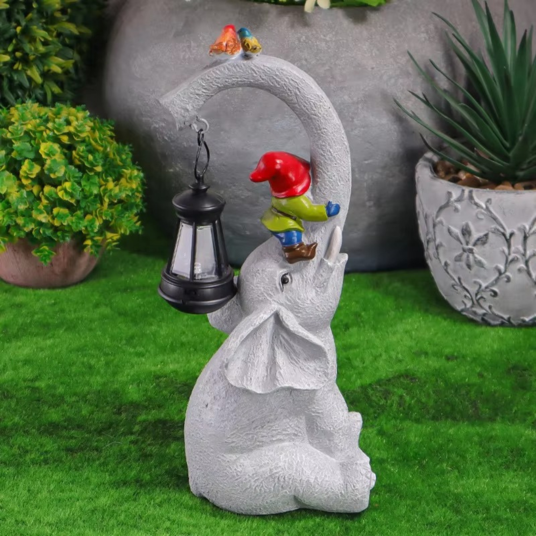 Solar Powered Elephant Garden Lantern For Outdoor Spaces | Temsk