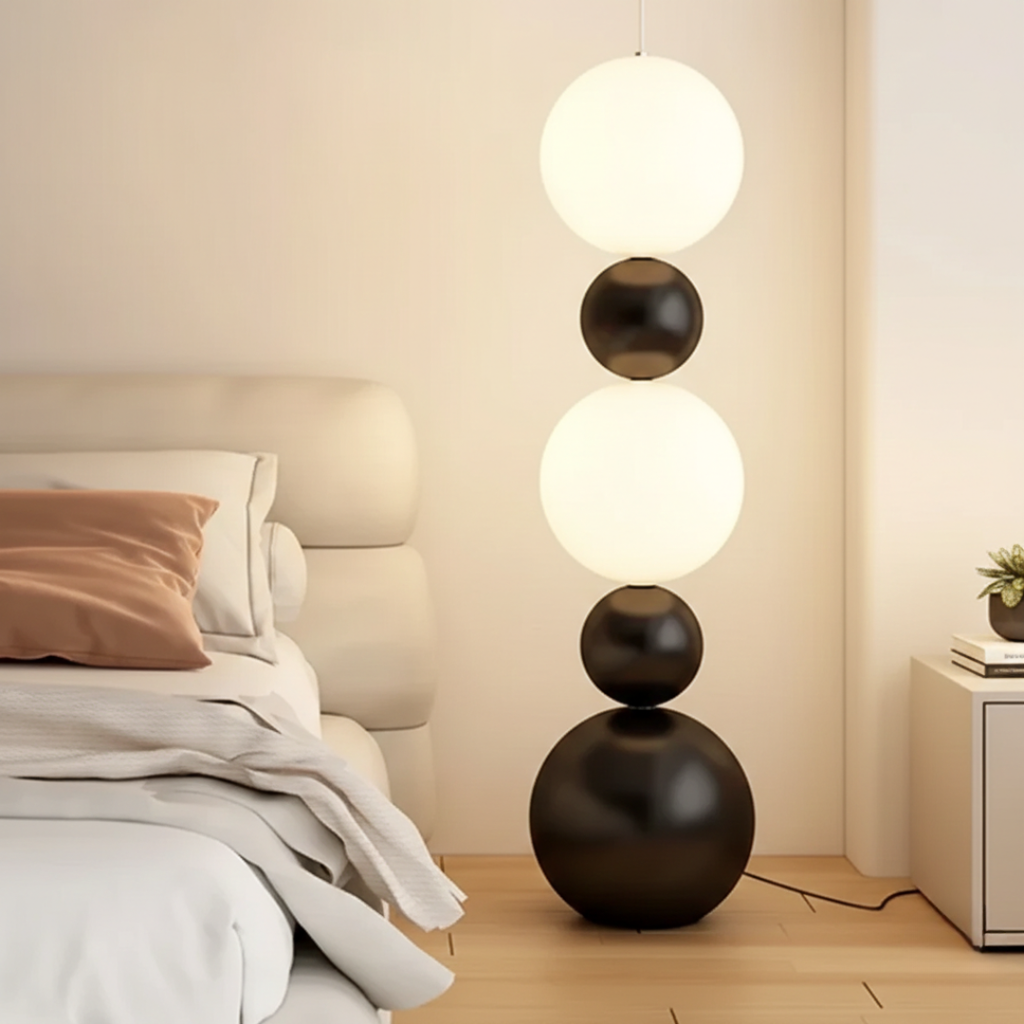 Glass Globe Floor Lamp for Living Room and Bedroom Decor | Temsk