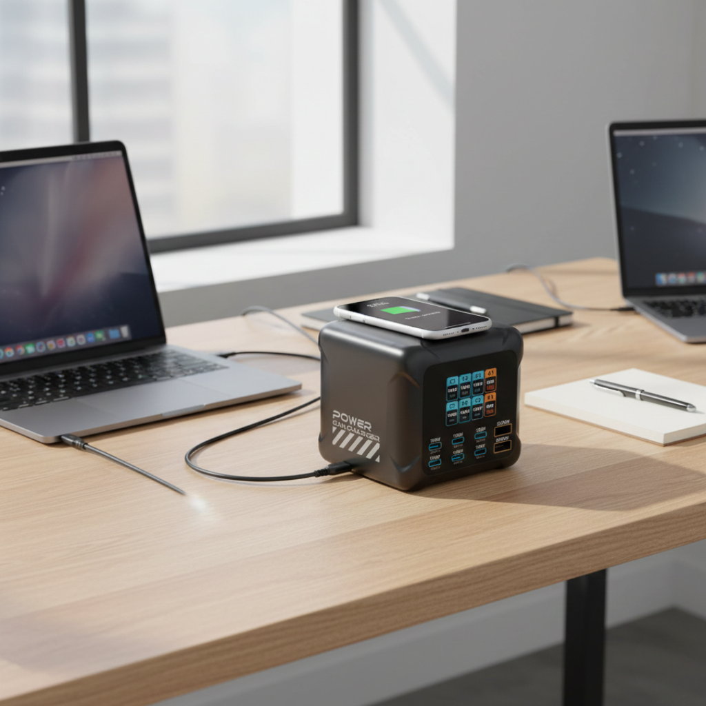 GaN rychlonabíjecí hub pro nabíječky USB-C pro více zařízení | Temsk