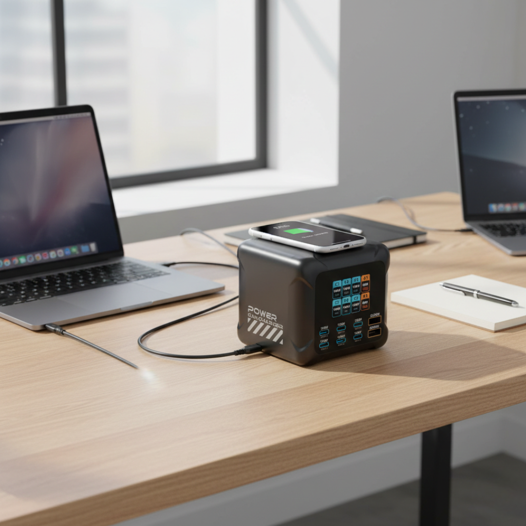 GaN rychlonabíjecí hub pro nabíječky USB-C pro více zařízení | Temsk