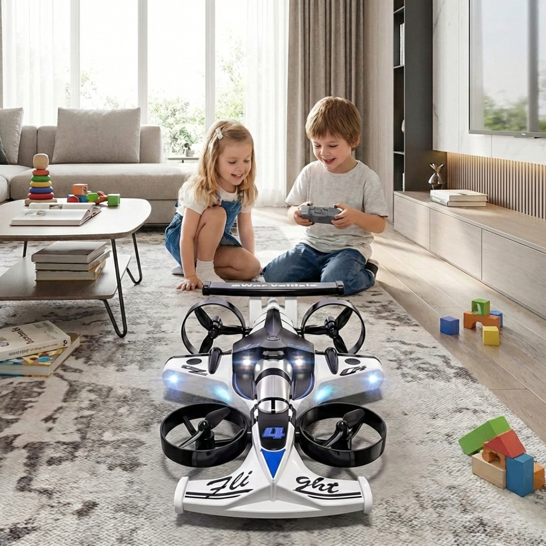 2-In-1 RC Stunt Car And Drone With 360-Degree Rotating Remote Control Vehicle | Temsk