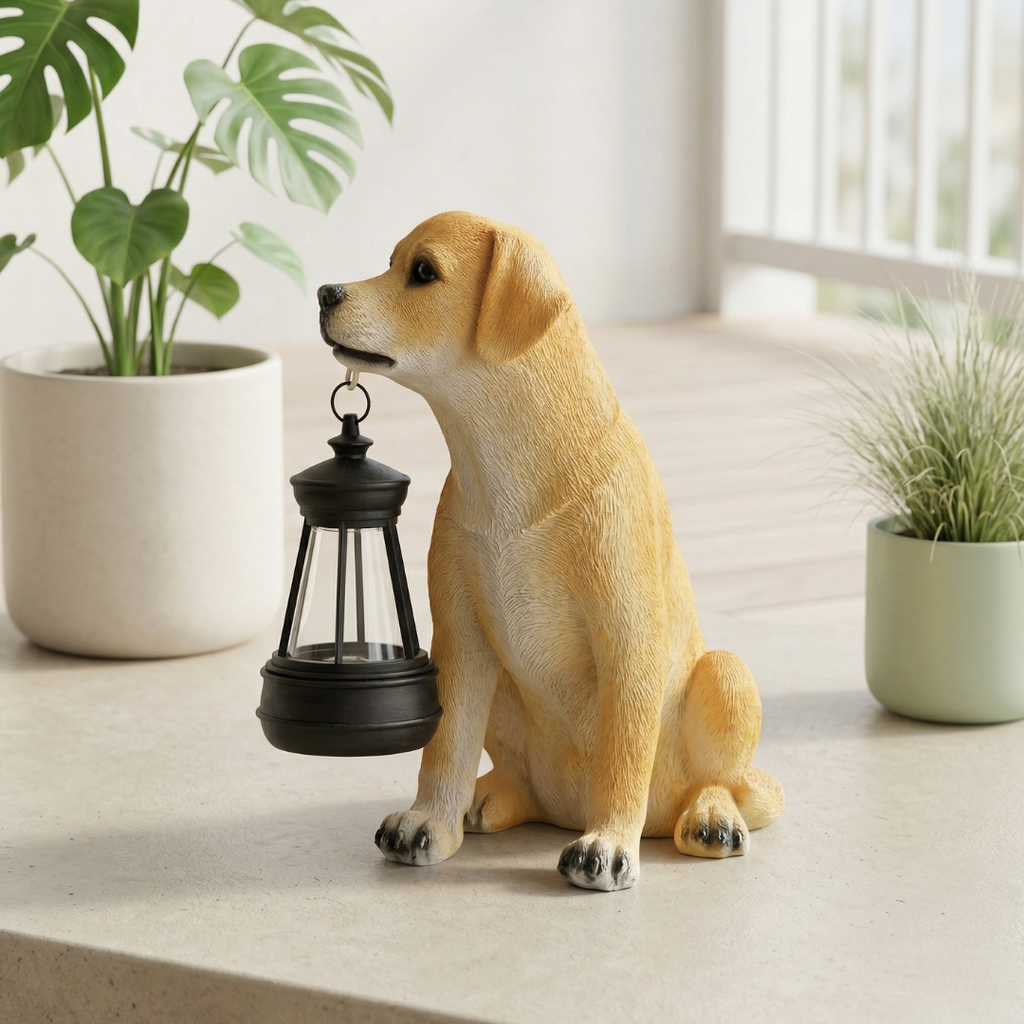 Solar Dog Garden Statue For Outdoor Gardens And Patios | Temsk