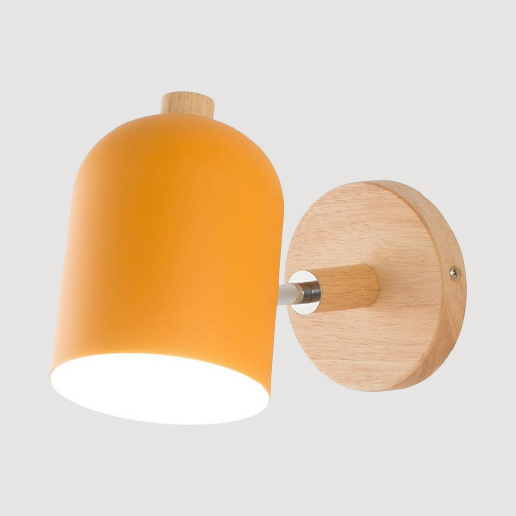 Drelis Nordische Holz-Wandleuchte für Wohnräume, minimalistisches Design | Temsk