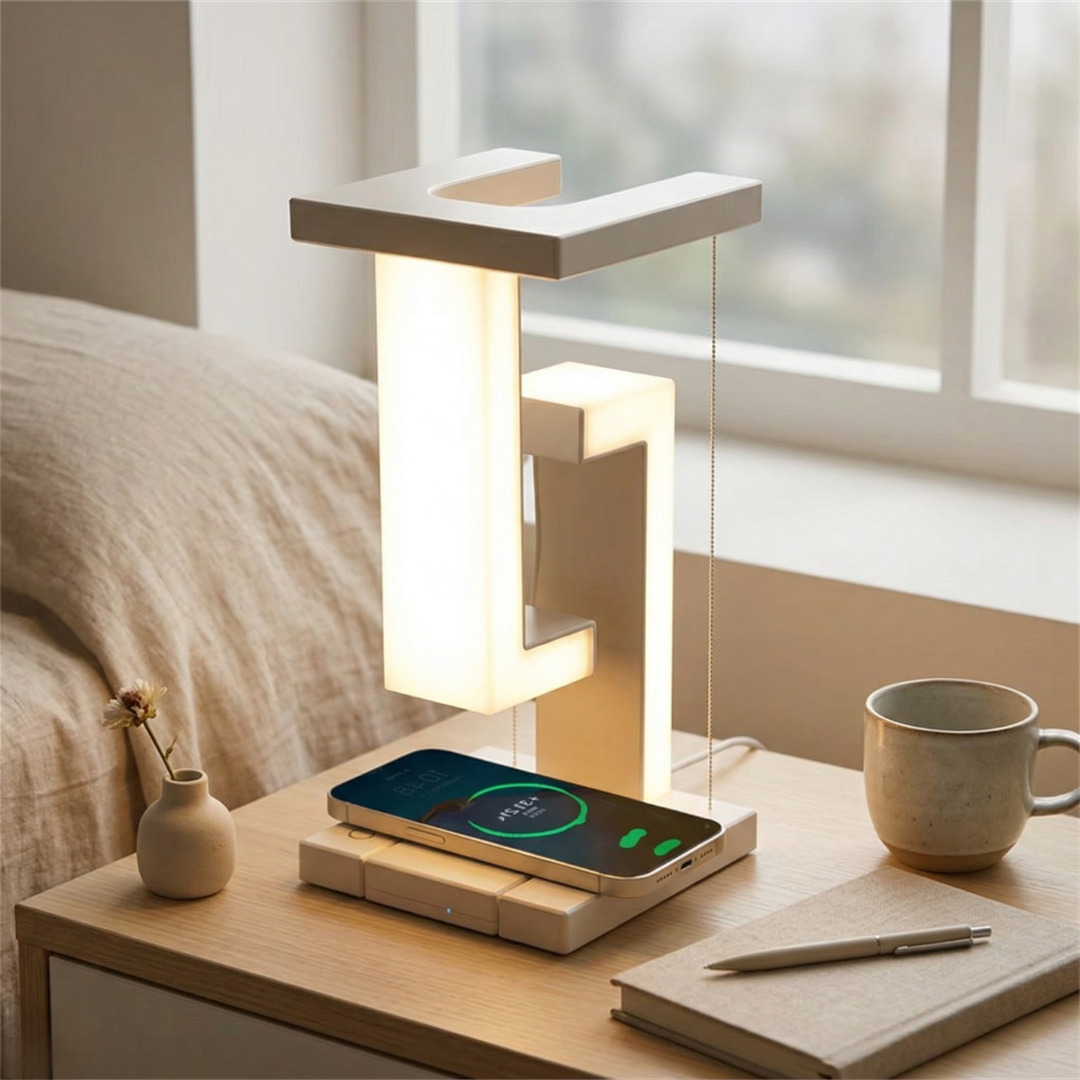 Floating Desk Lamp With Built-In Wireless Charging | Temsk