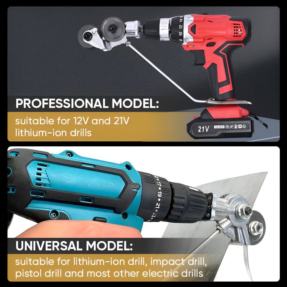 Dual Head Sheet Nibbler Drill Attachment For Metal Cutting | Temsk